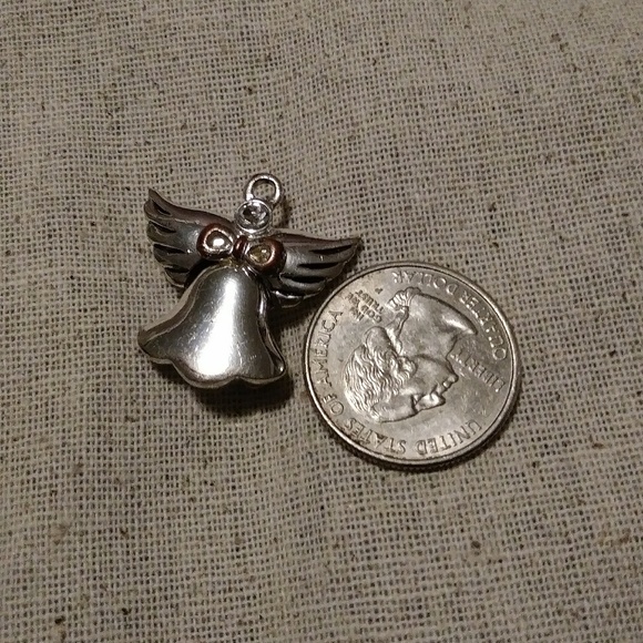 Angel Pin Brooch Pendant Silver tone Rhinestone - Picture 4 of 4